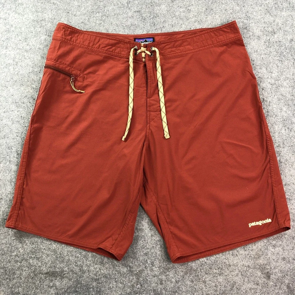 Patagonia Mens Board Shorts 38 Stretch Planing 10in Inseam Burnt Orange